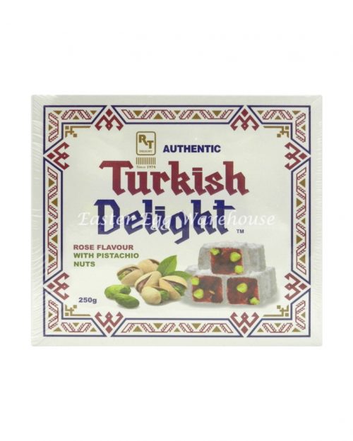 Turkish Delight Rose Flavour with Pistachio Nuts 250g