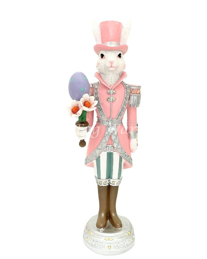 Easter Bunny Nutcracker Decor Decorative Resin Rabbit Statues For Easter Bunny Garden Decorations Spring Home Decor